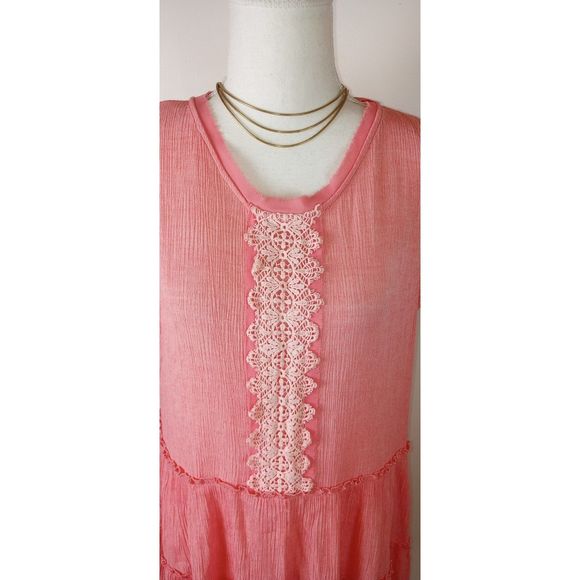 ** Suzanne Betro Summer Peach Gauzy Tunic Top ~ Size XL - Picture 5 of 13